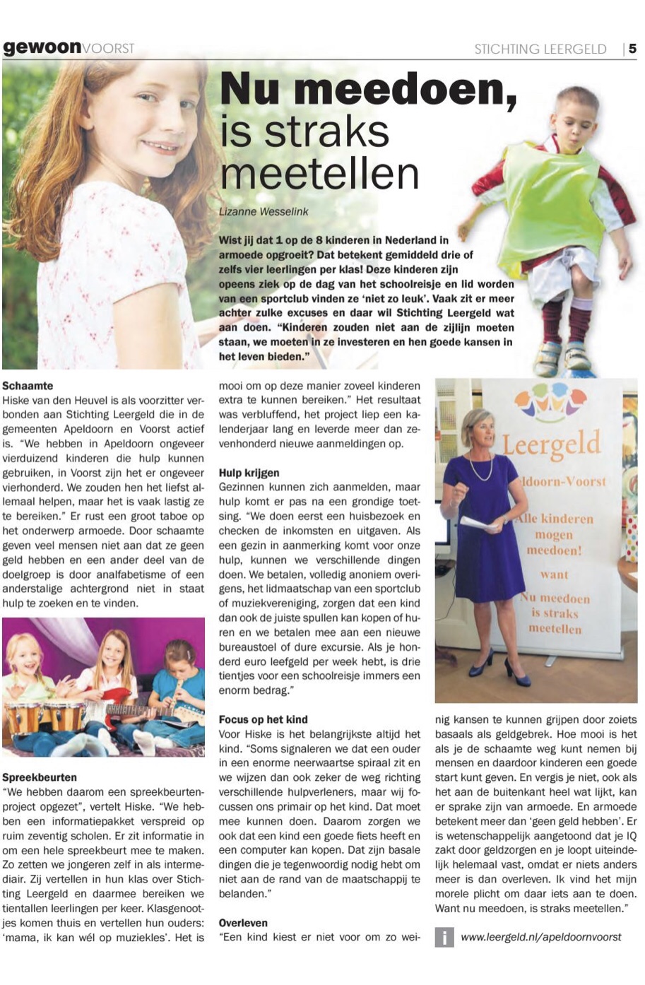 Gewoon voorst Hiske van den heuvel stichting leergeld