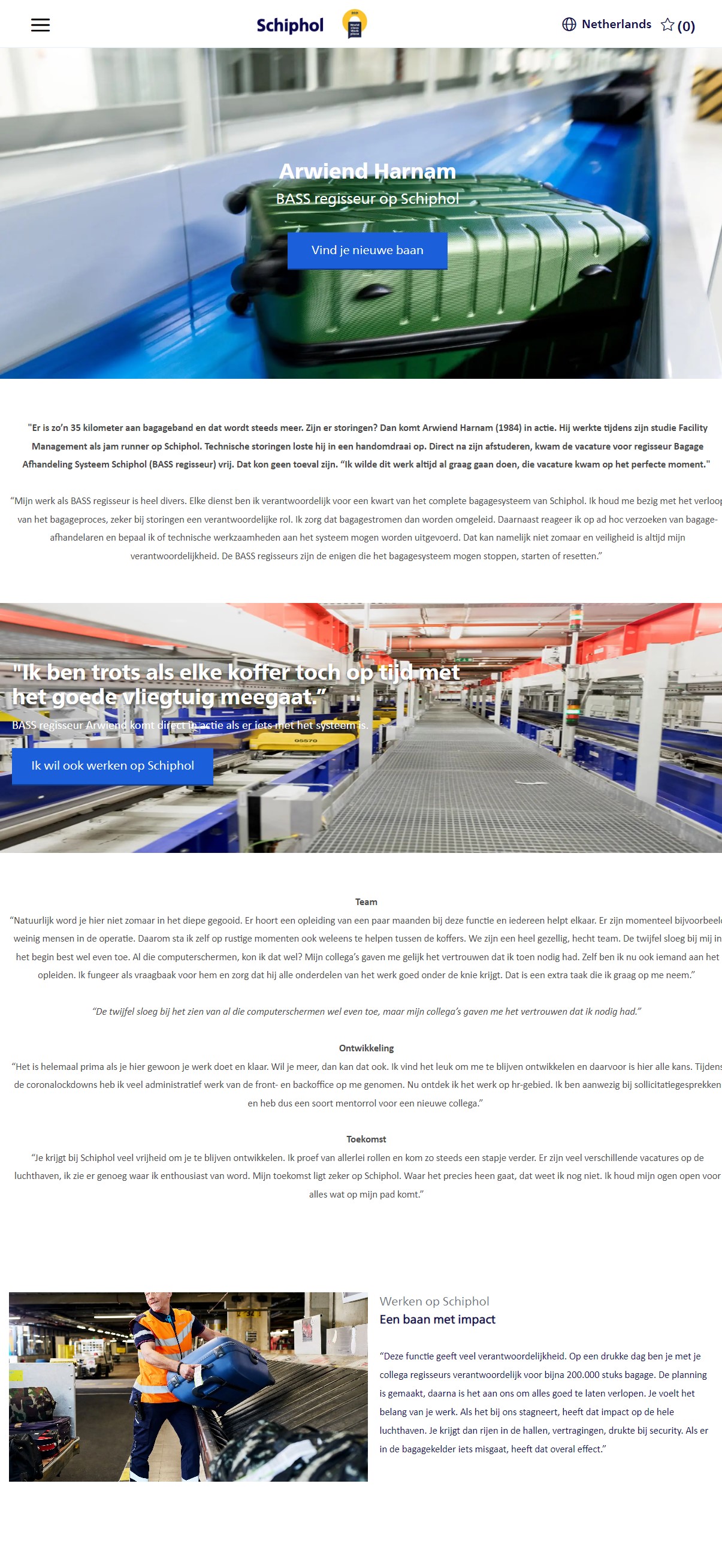 Testimonial Arwiend Harnam: werken bij Schiphol